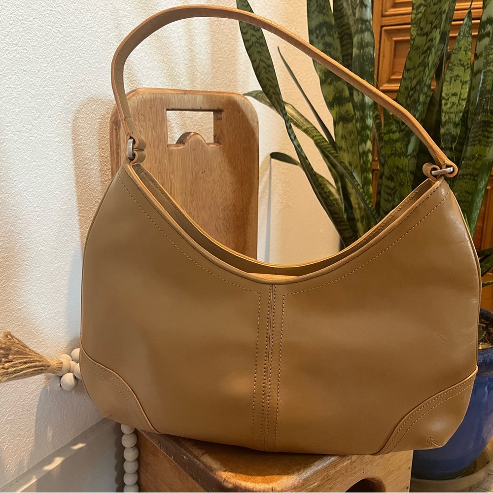 Ann Taylor Tan Leather Hobo Bag Slouchy Design